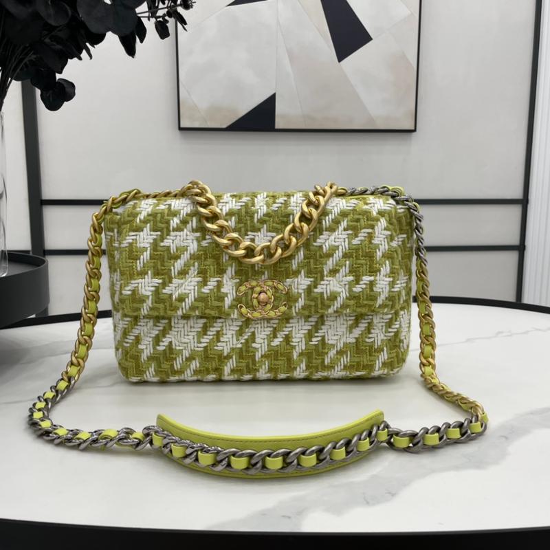 Chanel Handbags AS1161 Woolen Cloth Cow Oil Fruit Green